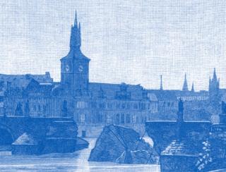 Die vom Hochwasser zerstörte Karlsbrücke in Prag 1890. Quelle: Das Buch für alle: ill. Blätter zur Unterhaltung und Belehrung für d. Familie und Jedermann, Heft 7 (1890)