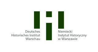 Grünes Logo mit drei vertikalen Balken und dem Text 'Deutsches Historisches Institut Warschau' links sowie 'Niemiecki Instytut Historyczny w Warszawie' rechts.