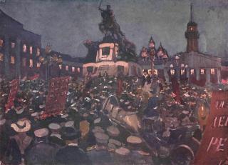 On Moscow’s Skobelevskaya Square during the February Revolution, 1917. From: Der Große Krieg in Bildern und Bildern, edition XIV, 1917. © Wikimedia Commons