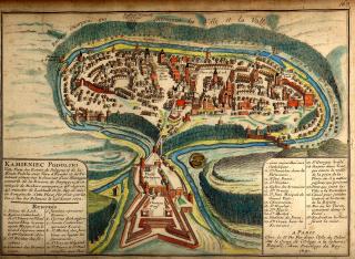 Karte von Stadt und Burg Kamieniec Podolski von 1691