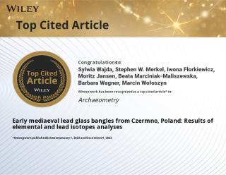M.Woloszyn u.a., Zertifikat: Top Cited Article