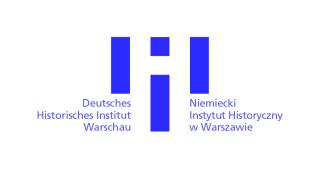 Grünes Logo mit drei vertikalen Balken und dem Text 'Deutsches Historisches Institut Warschau' links sowie 'Niemiecki Instytut Historyczny w Warszawie' rechts.