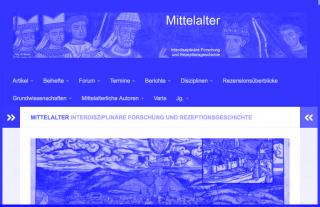 Startseite des Mittelalterblogs auf Hypotheses