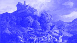 Aufziehendes Gewitter am Schreckenstein von Ludwig Richter, 1835, Museum der bildenden Künste Leipzig