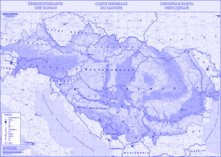 Karte der Gebietszuständigkeit der heutigen Donau-Kommission