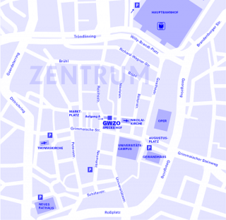 Stadtplanskizze zum Standort GWZO