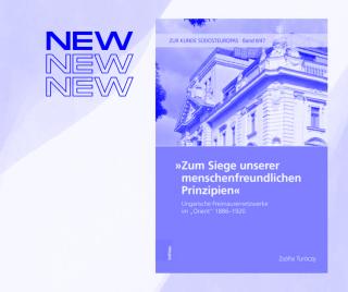 Buchcover mit einem historischen Gebäude und dem Titel »Zum Siege unserer menschenfreundlichen Prinzipien« von Zsófia Turóczy.